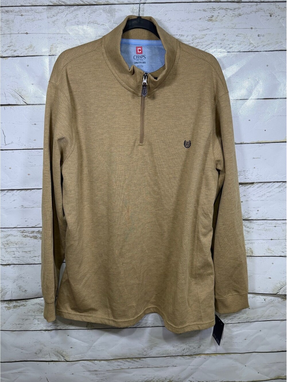 Chaps Men's Brown 1/4 zip Men's Size 2X Big & Tall NWT